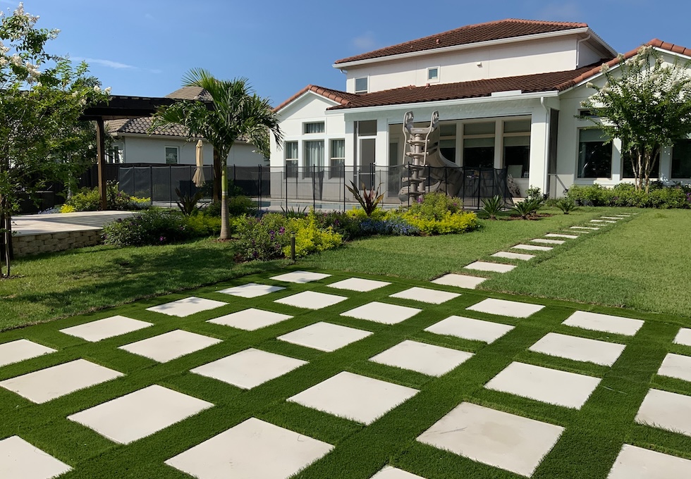 Orlando outdoor living hardscape suited for a pergola patio