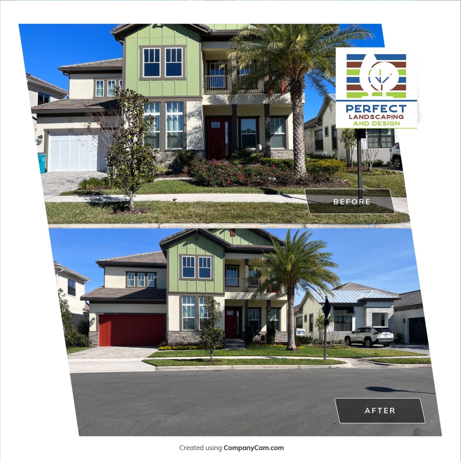 Before and after landscape project 2 in Orlando FL