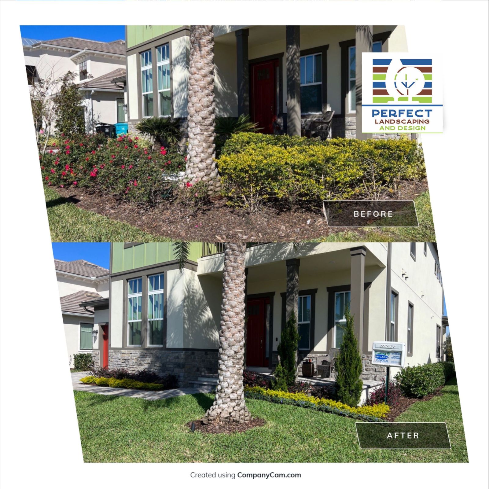 Before and after landscape project 3 in Orlando FL