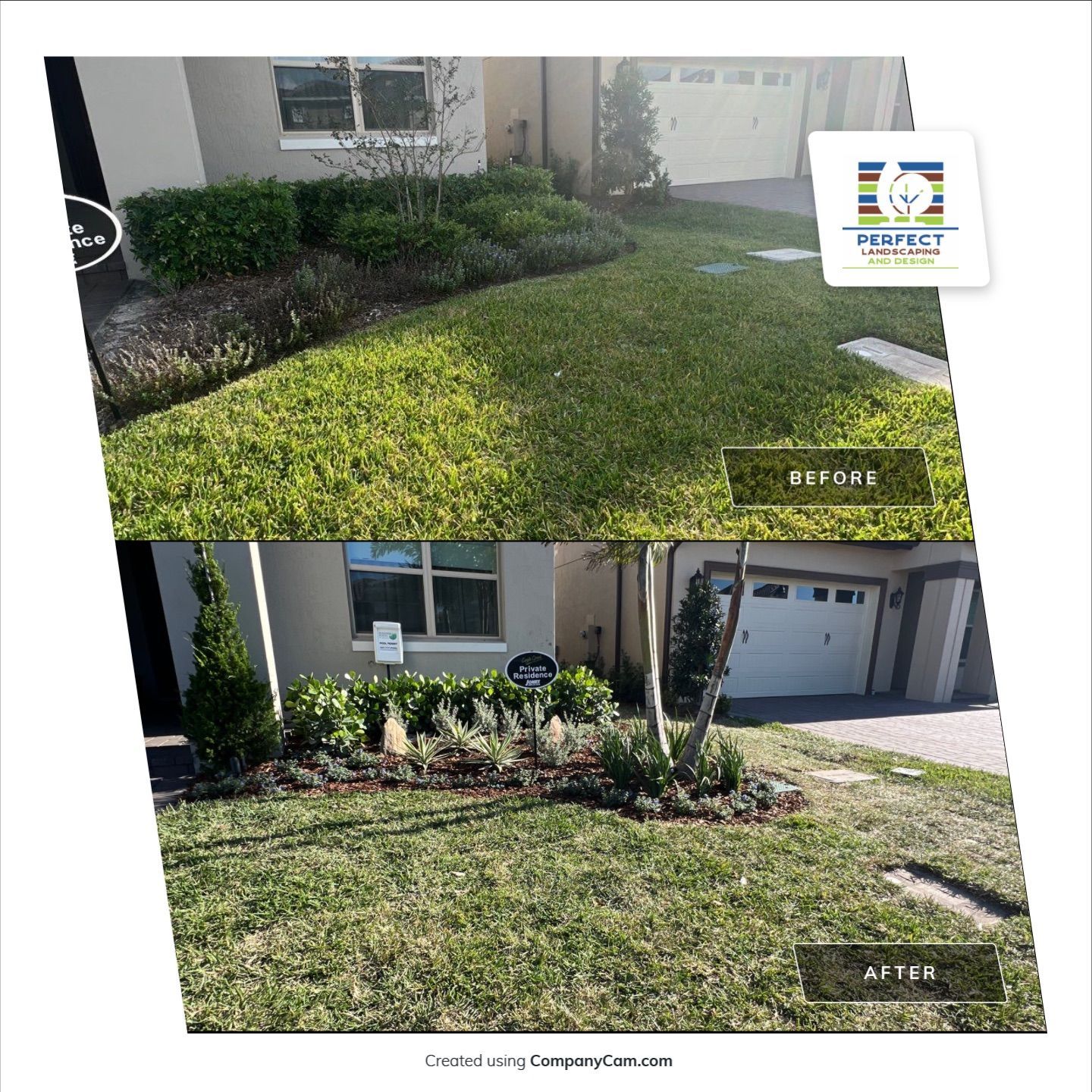 Before and after landscape project 4 in Orlando FL
