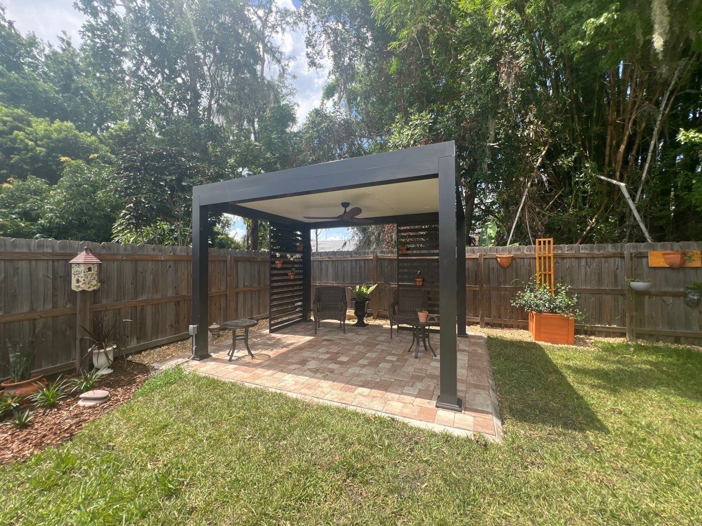 Pergola over a paver patio in Orlando FL